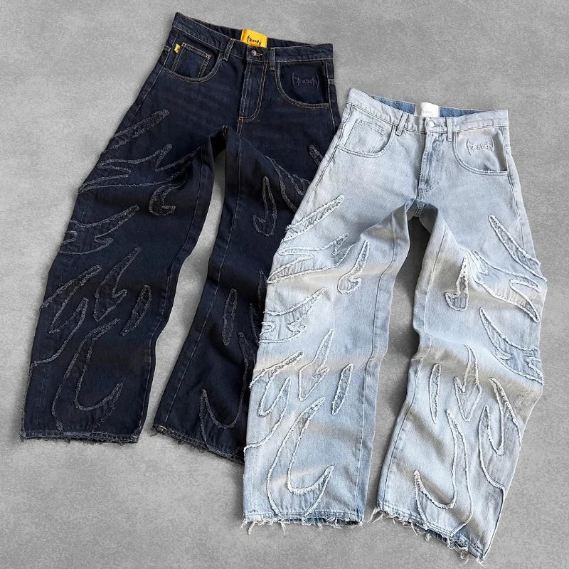 "fire" jean raw denim