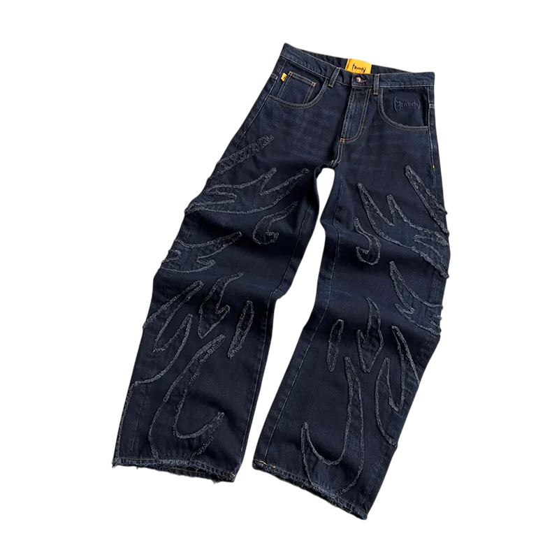 "fire" jean raw denim