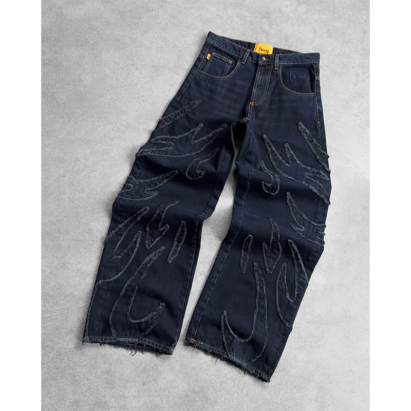 "fire" jean raw denim